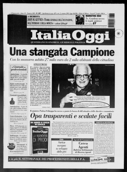 Italia oggi : quotidiano di economia finanza e politica